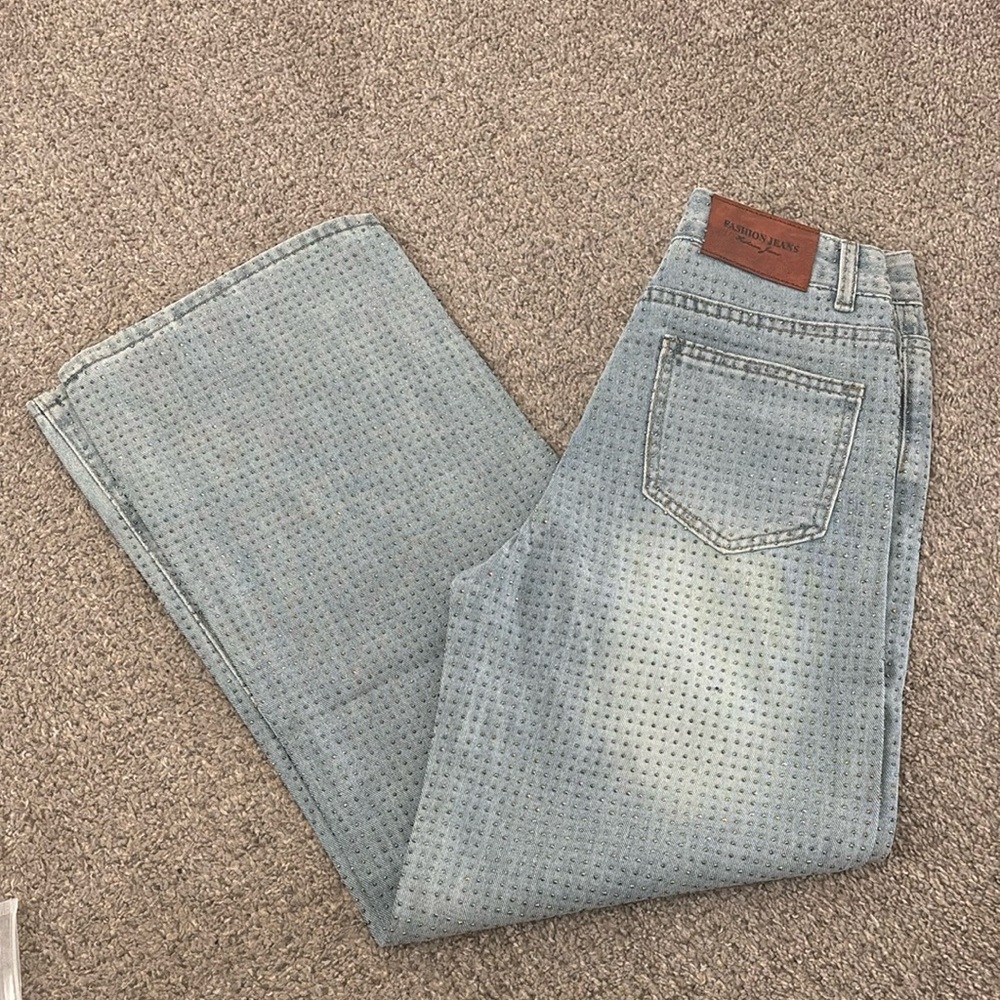 Brand New! Light Blue Studded Jeans - XL (14)